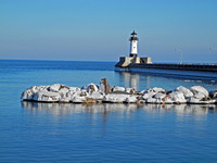 Winter Lighthouse Reflection