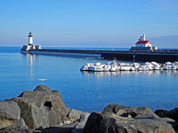 Winter Duluth Canal Lighthouses